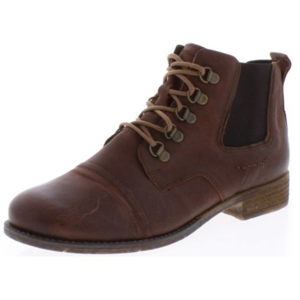 Josef Seibel Women Sienna 09 Comfort Leather Moto Lace Up Shoes Boots sz 40 US 9